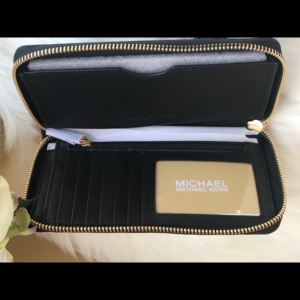 🌷MICHAEL KORS Black Leather Phone Case Wallet - Picture 5 of 6